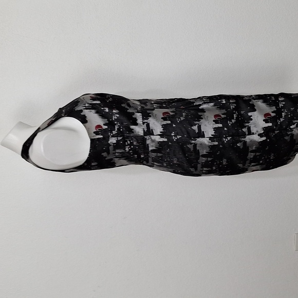 Michael Kors Preppy Black & Gray Abstract Cityscape Zip Front Designer Dress -14 - Picture 9 of 13